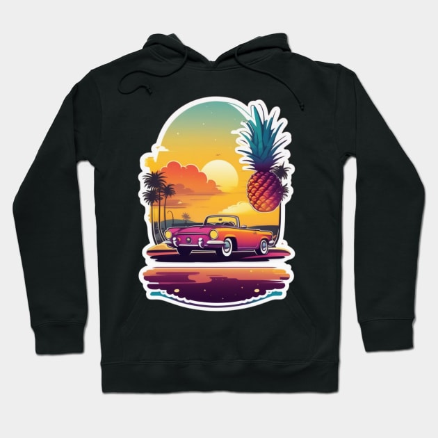 "Driving into Twilight: A Symphony of Colors on the Highway" Hoodie by abdellahyousra